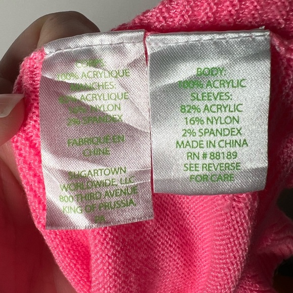 Lilly Pulitzer Girls' Tierneigh Neon Pink Sweater Size Small 4-5 - Picture 5 of 6